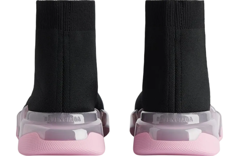 balenciaga speed 2 0 full clear sole recycled knit wmns black rose 3