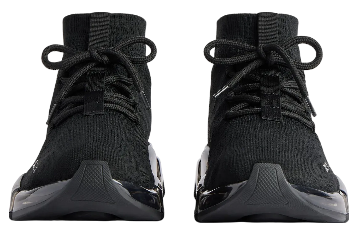 balenciaga speed 2 0 lace up full clear sole recycled knit wmns black 1