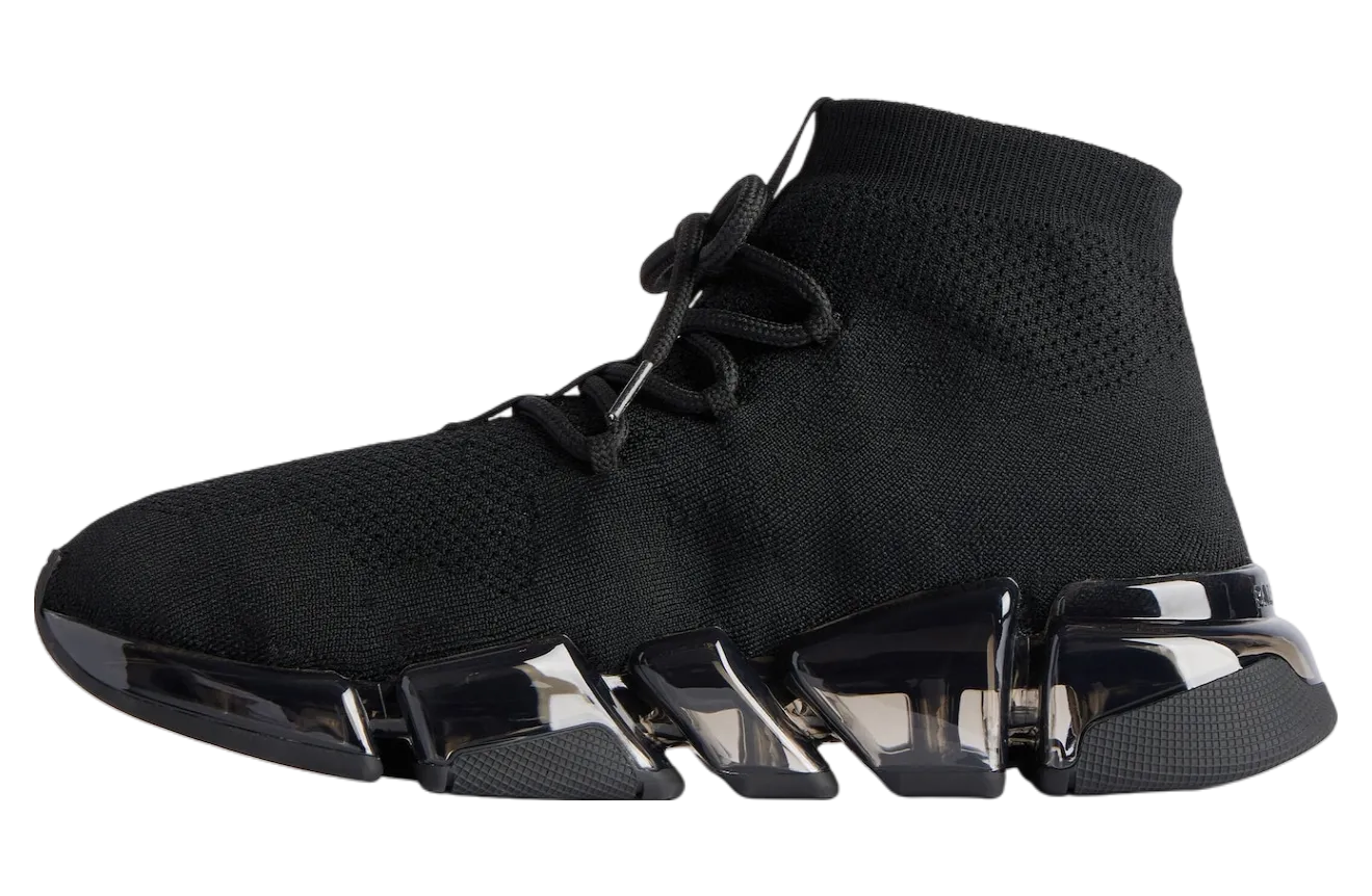 balenciaga speed 2 0 lace up full clear sole recycled knit wmns black 2