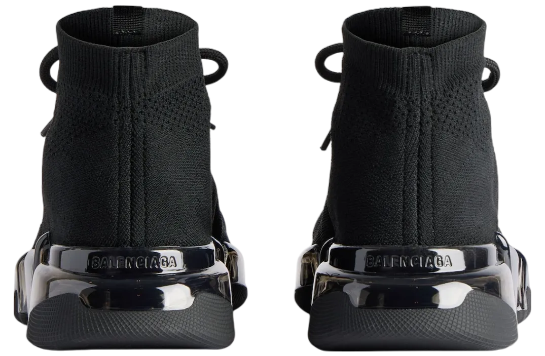 balenciaga speed 2 0 lace up full clear sole recycled knit wmns black 3