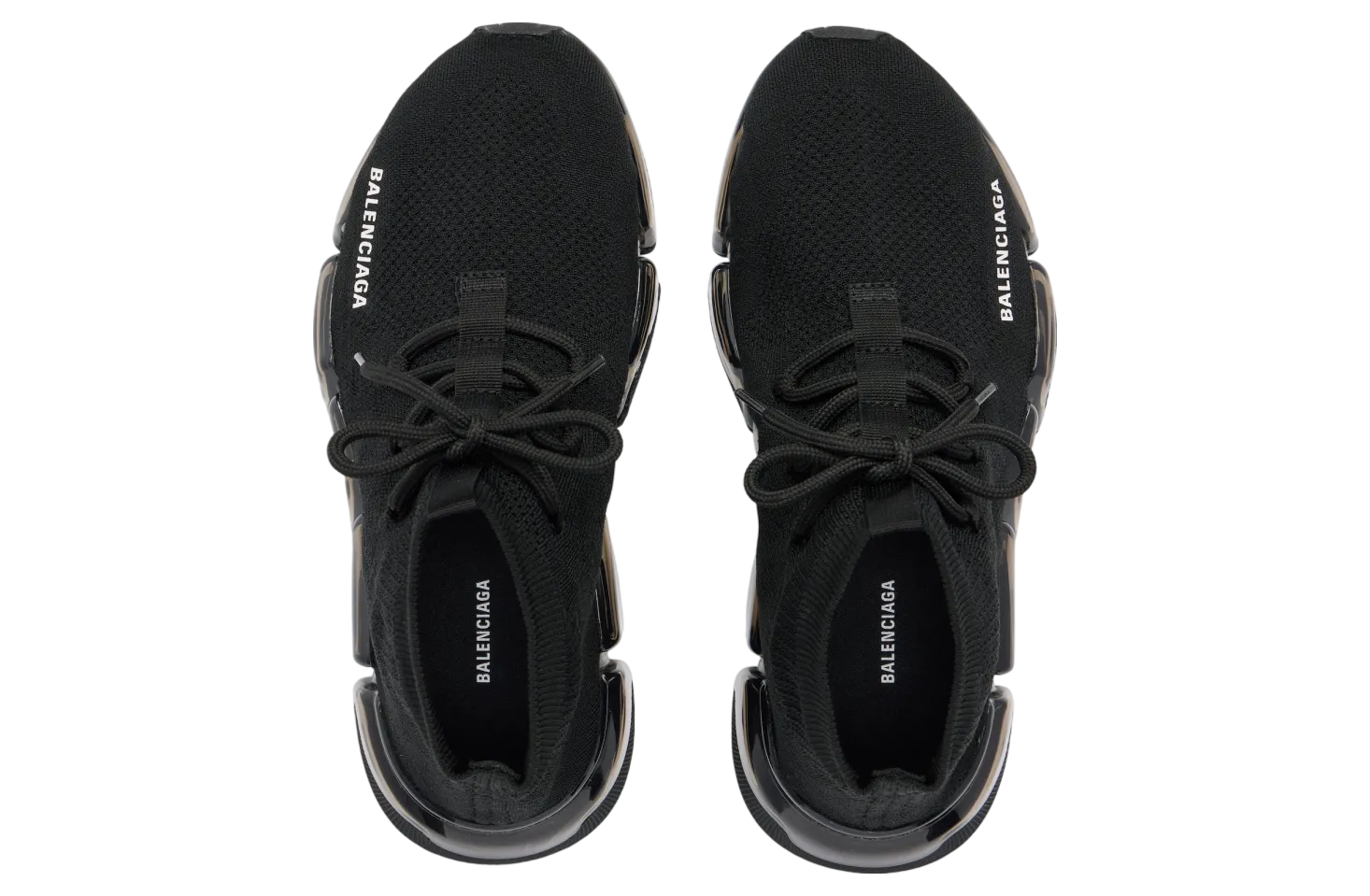 balenciaga speed 2 0 lace up full clear sole recycled knit wmns black 4