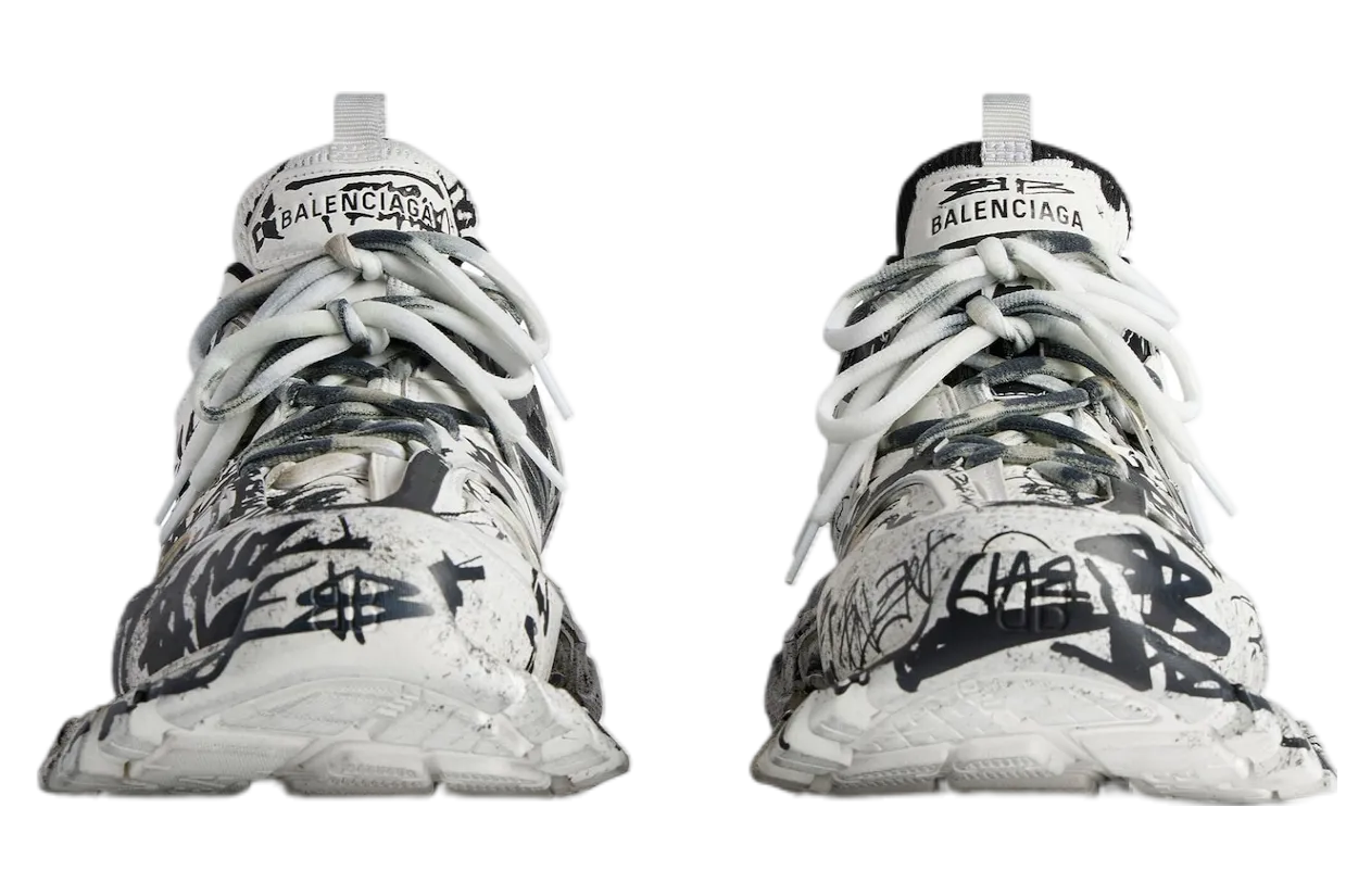 balenciaga track graffiti white black 1