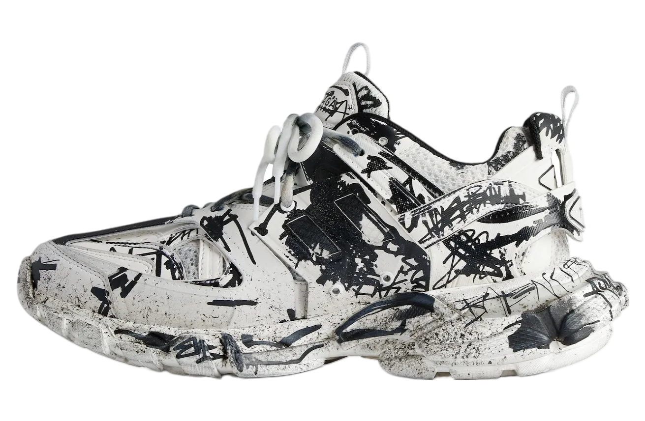 balenciaga track graffiti white black 2