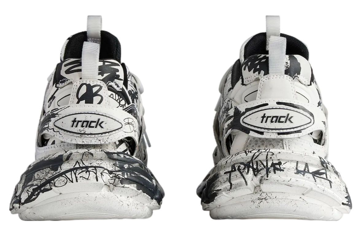 balenciaga track graffiti white black 3