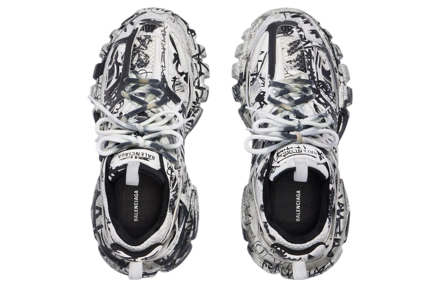 balenciaga track graffiti white black 4