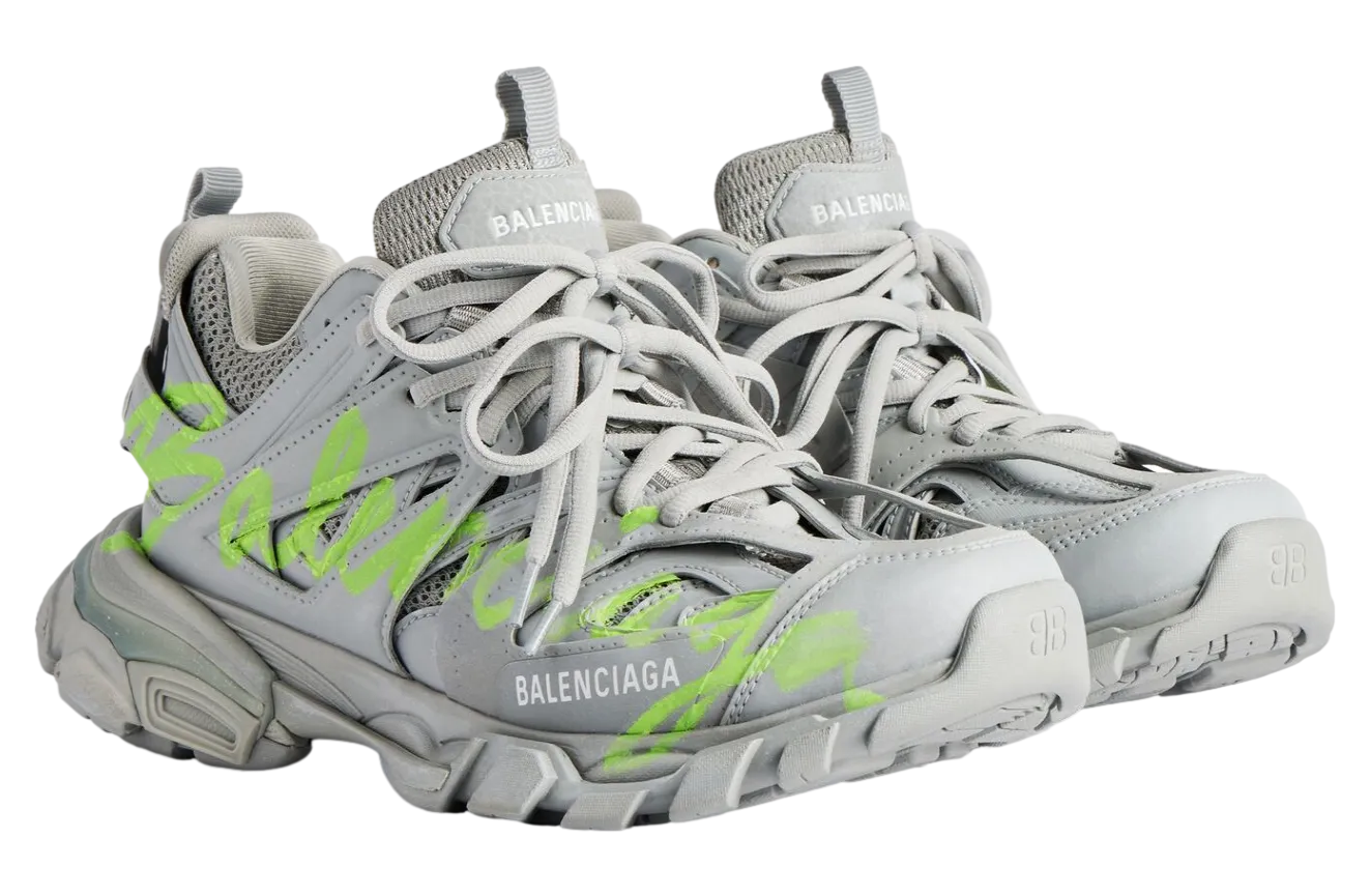 balenciaga track signature grey neon yellow 0
