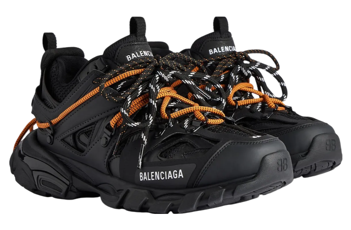 balenciaga track trail laces black orange 0