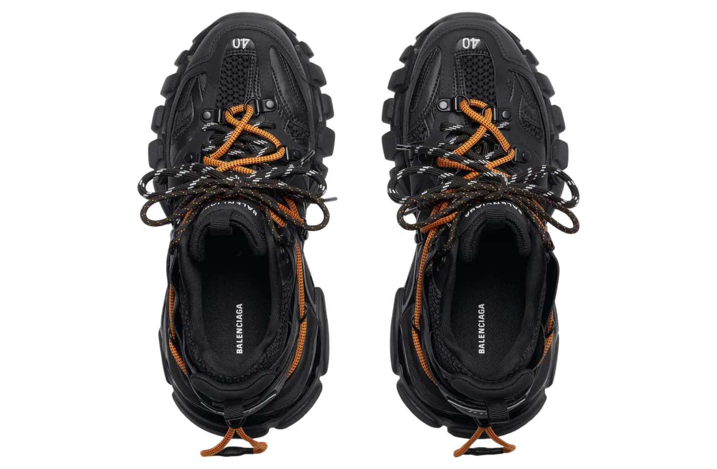 balenciaga track trail laces black orange 4