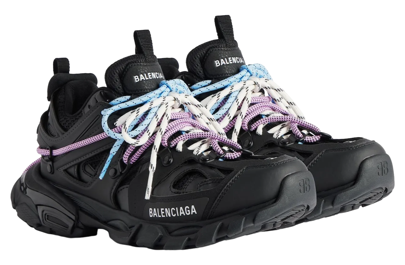 balenciaga track trail laces wmns black pink 0