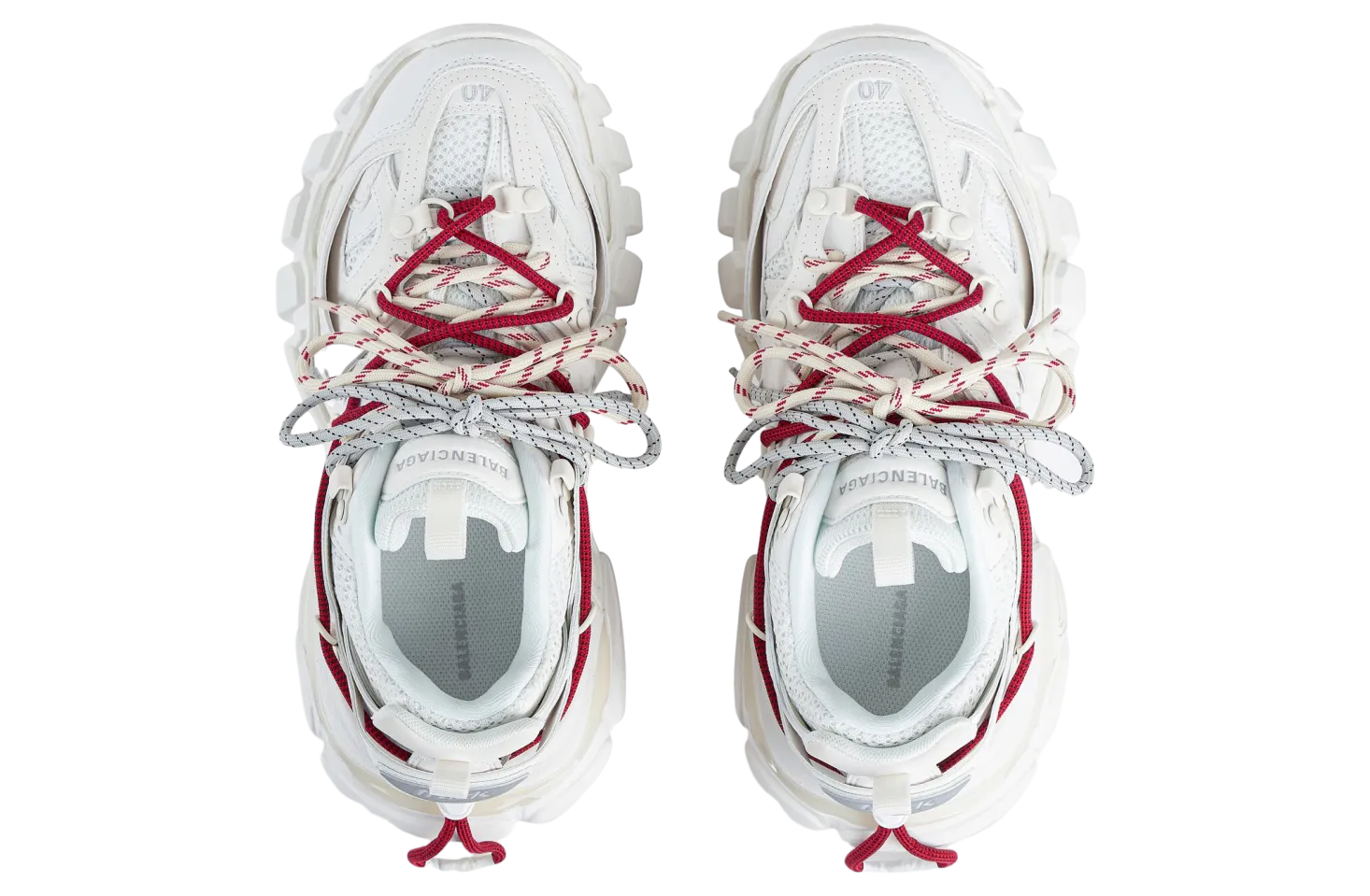 balenciaga track trail laces wmns white red 4
