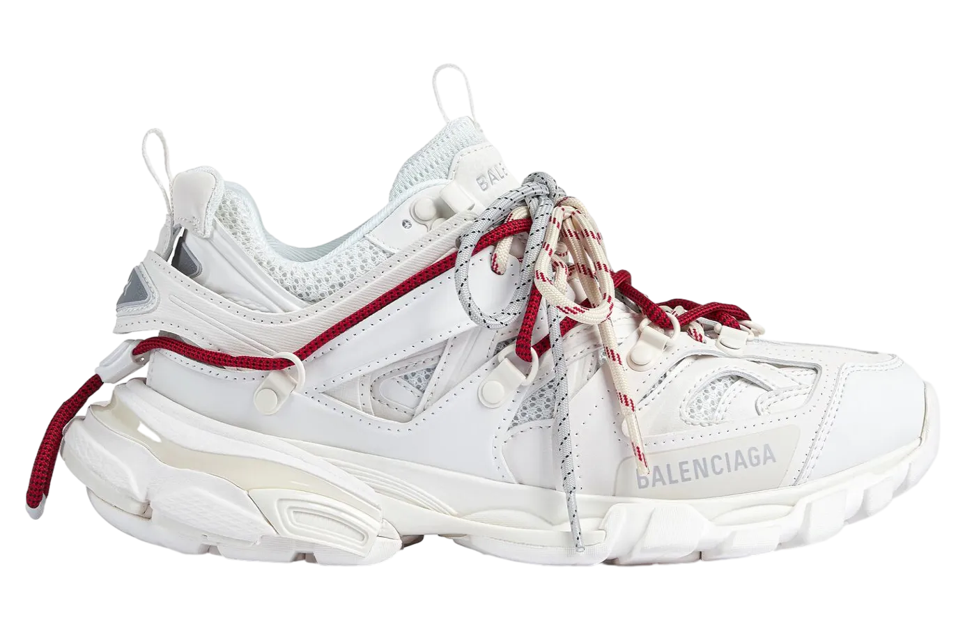 balenciaga track trail laces wmns white red