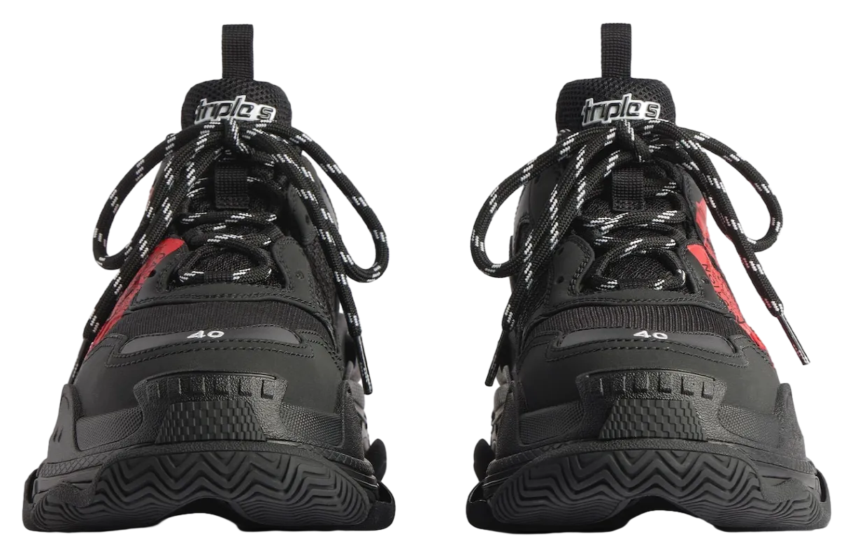 balenciaga triple s black red 1