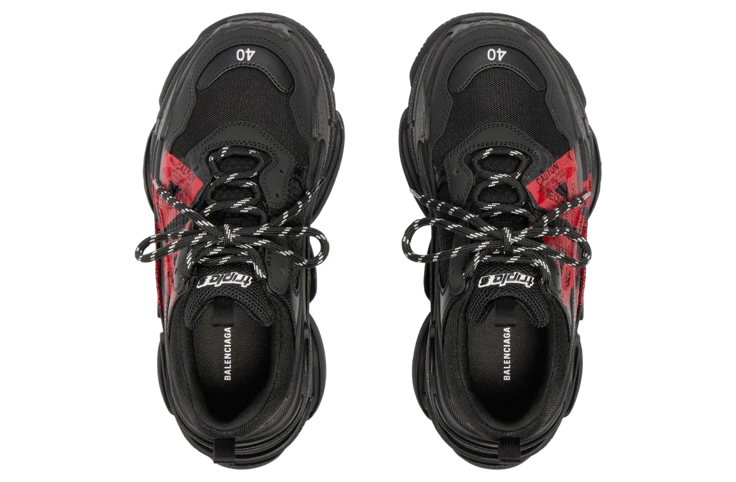 balenciaga triple s black red 4