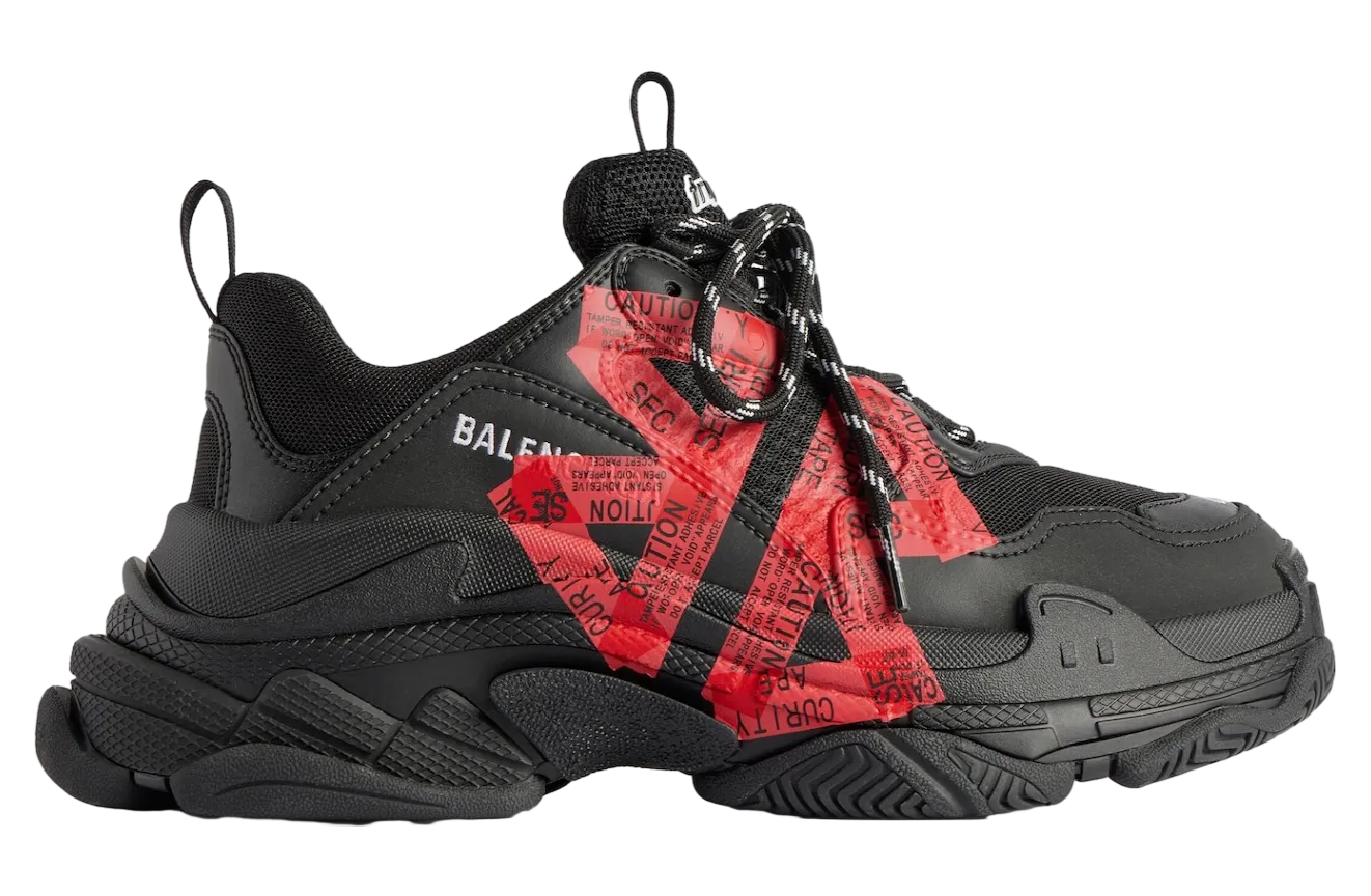 balenciaga triple s black red