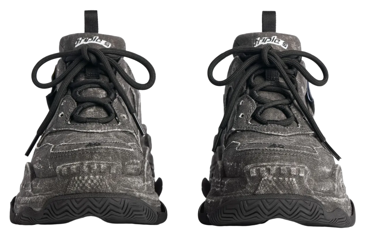 balenciaga triple s canvas black 1