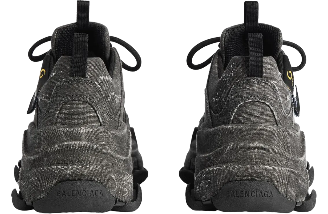 balenciaga triple s canvas black 3