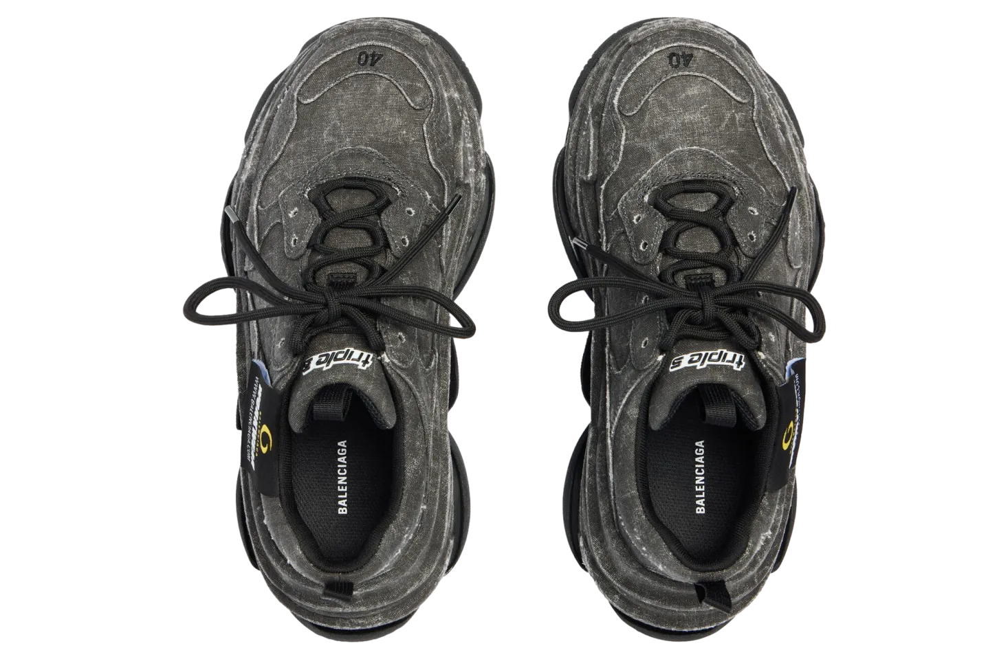 balenciaga triple s canvas black 4