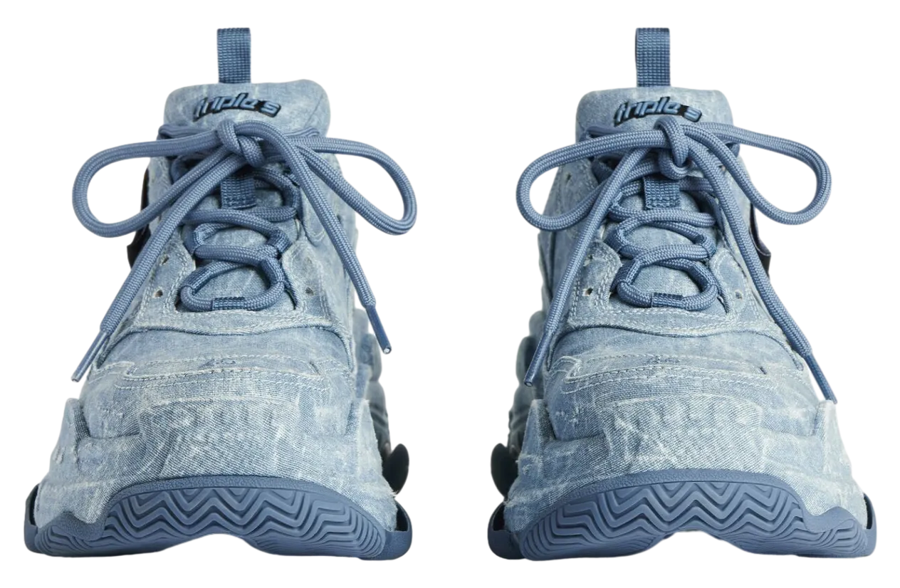 balenciaga triple s canvas blue 1