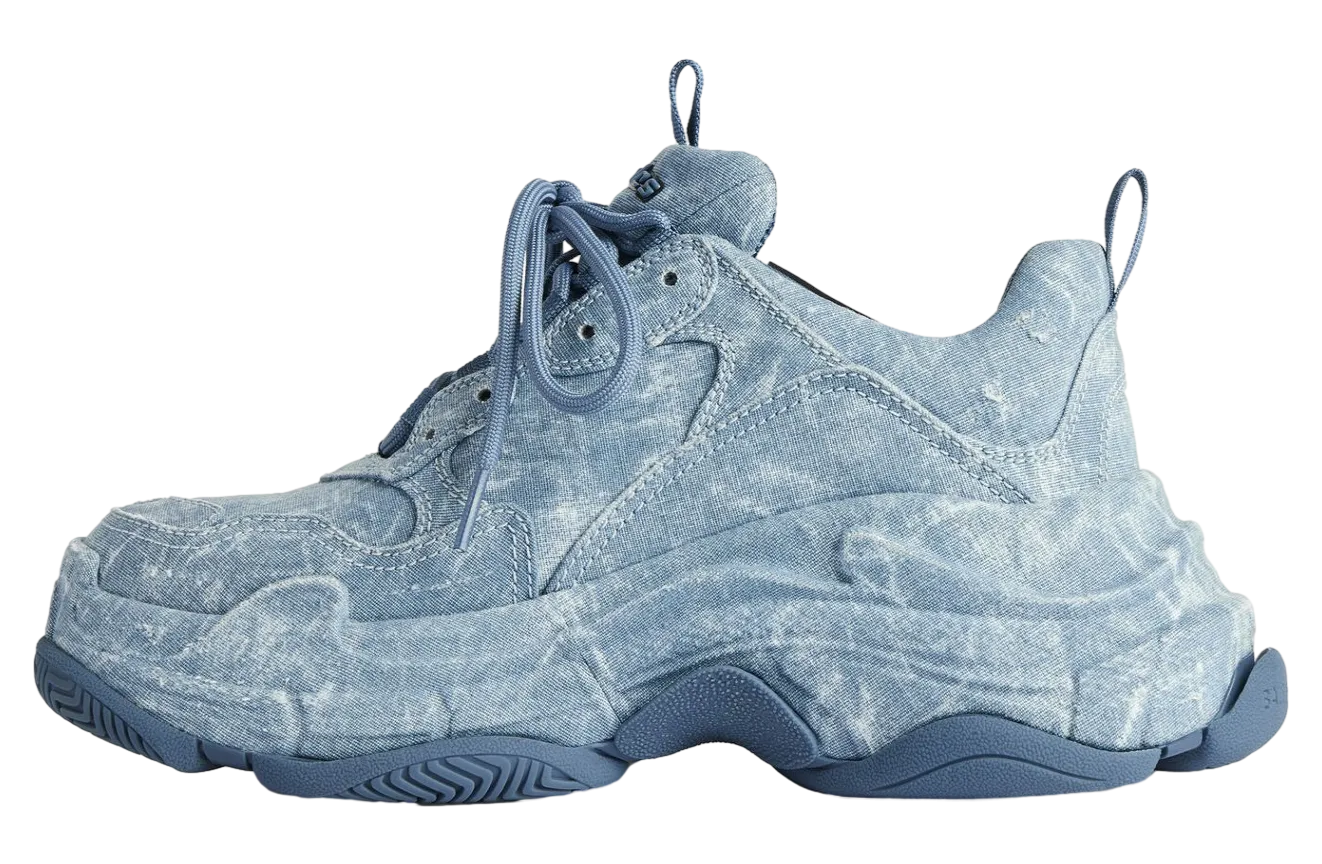 balenciaga triple s canvas blue 2