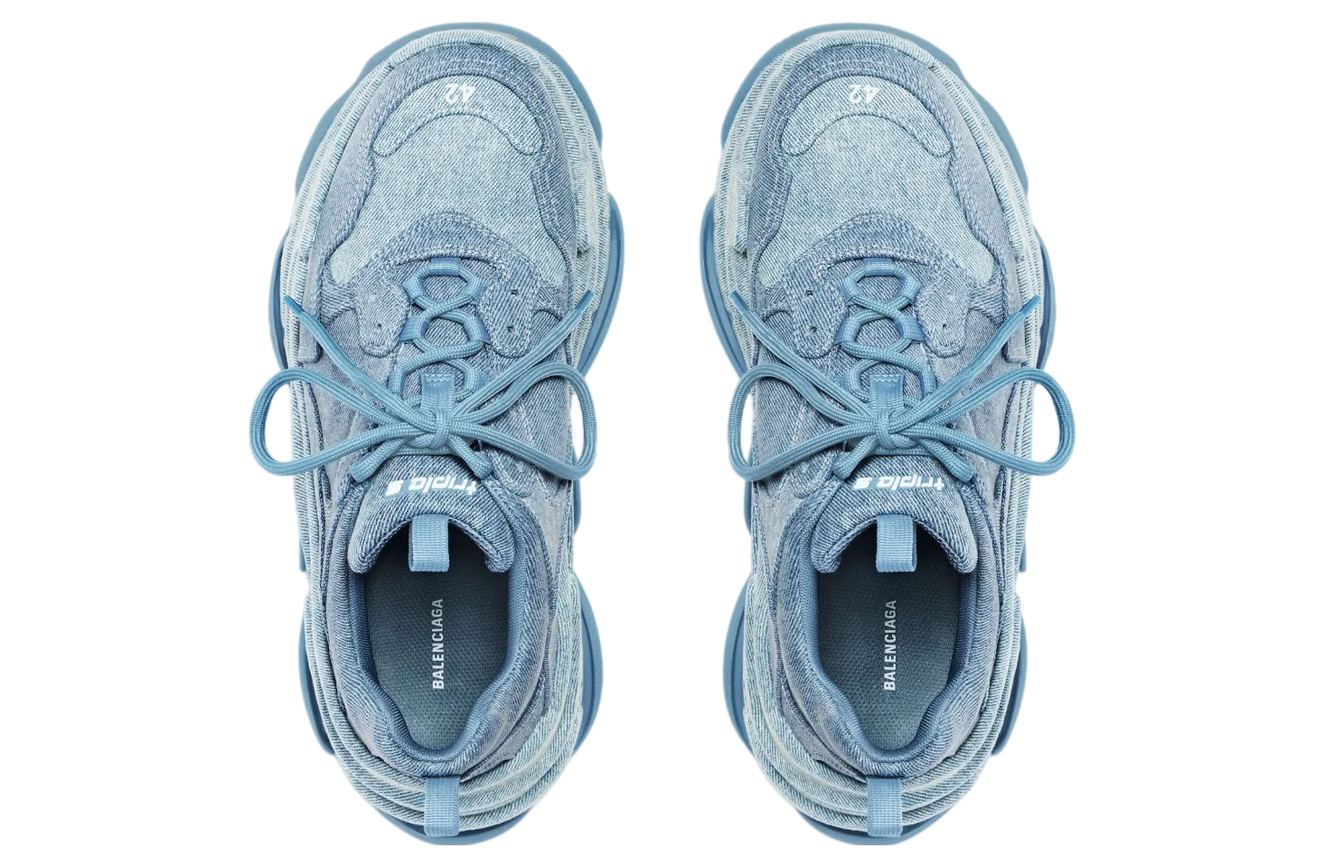 balenciaga triple s denim wmns blue 3