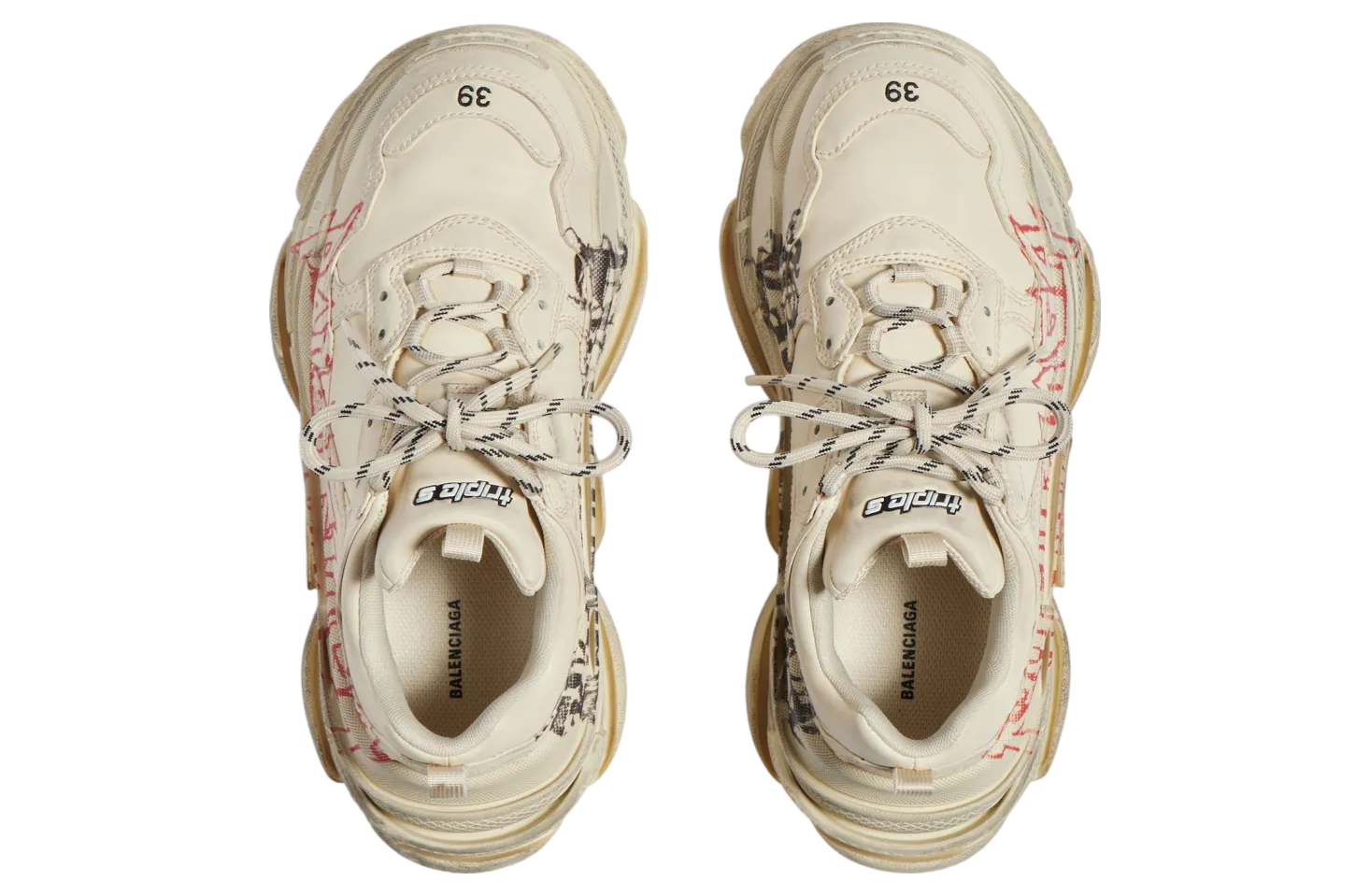 balenciaga triple s diy metal wmns white red 4