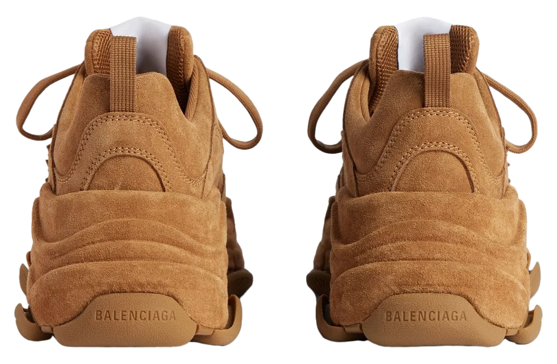 balenciaga triple s sporty suede brown 3