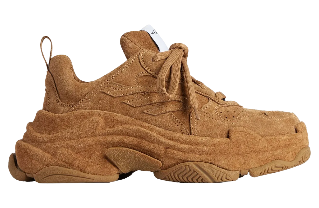 balenciaga triple s sporty suede brown