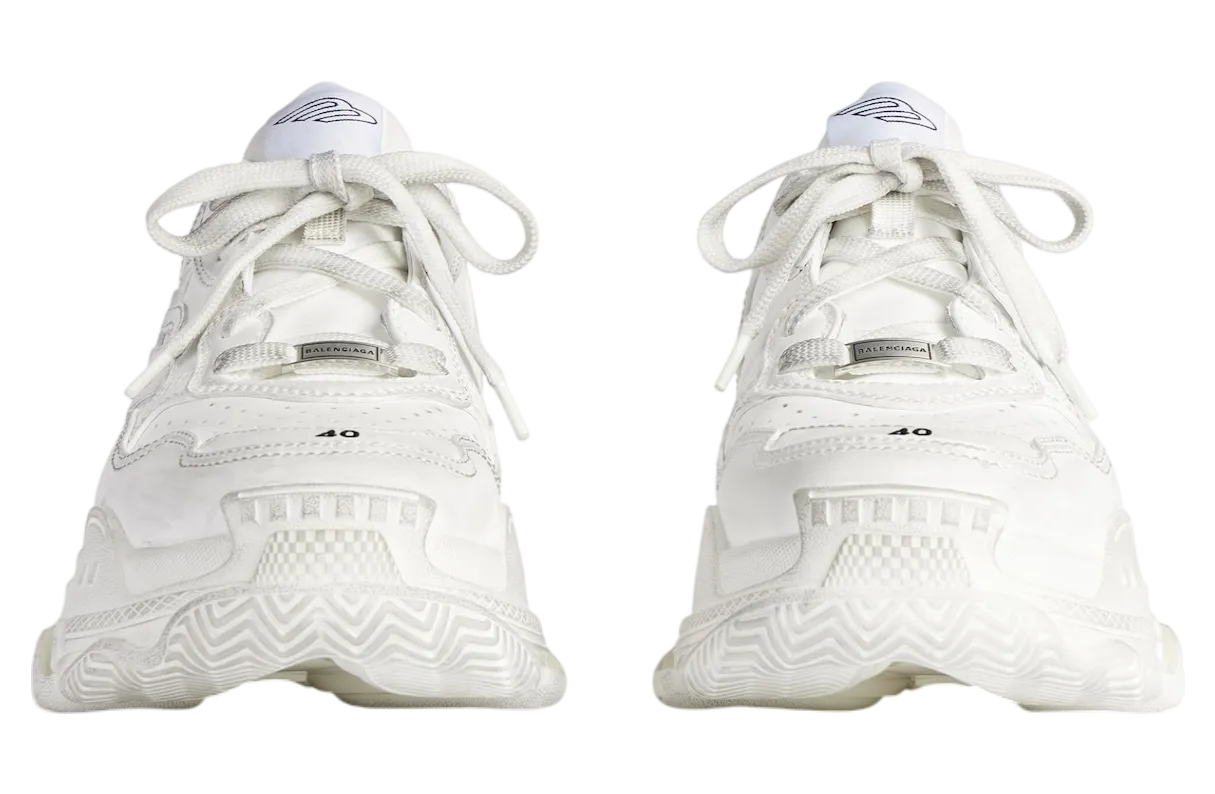 balenciaga triple s sporty white worn out 1