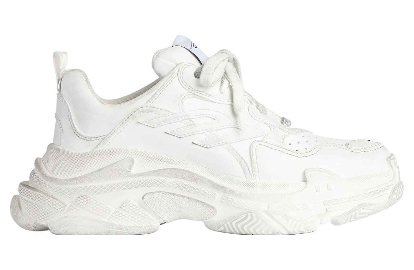 balenciaga triple s sporty white worn out