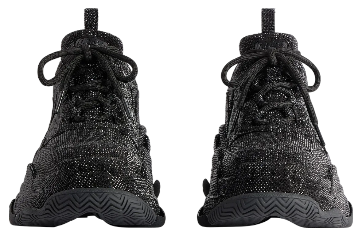 balenciaga triple s with rhinestones black 1
