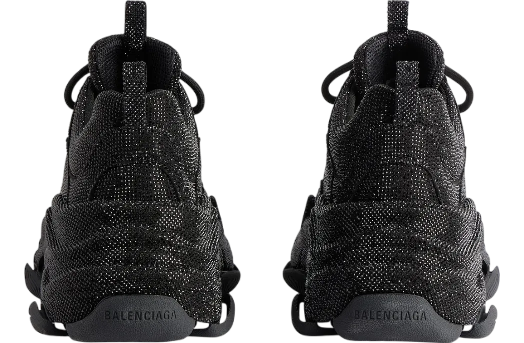 balenciaga triple s with rhinestones black 3