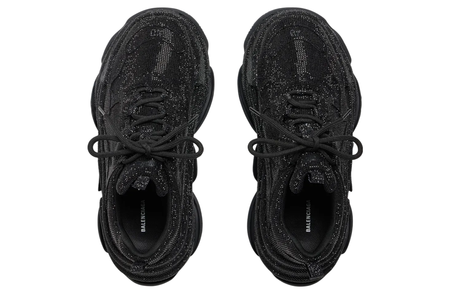 balenciaga triple s with rhinestones black 4