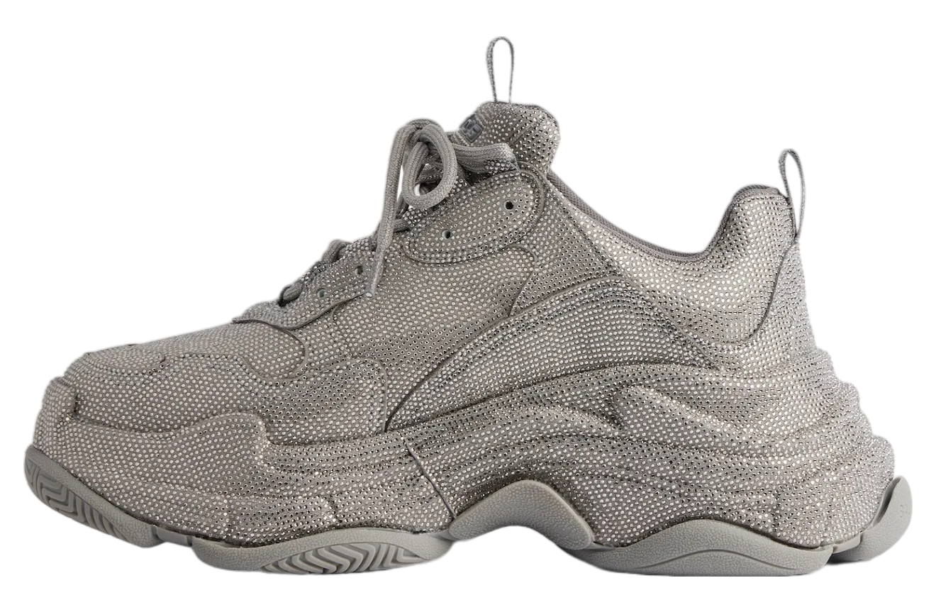 balenciaga triple s with rhinestones wmns dark grey 2