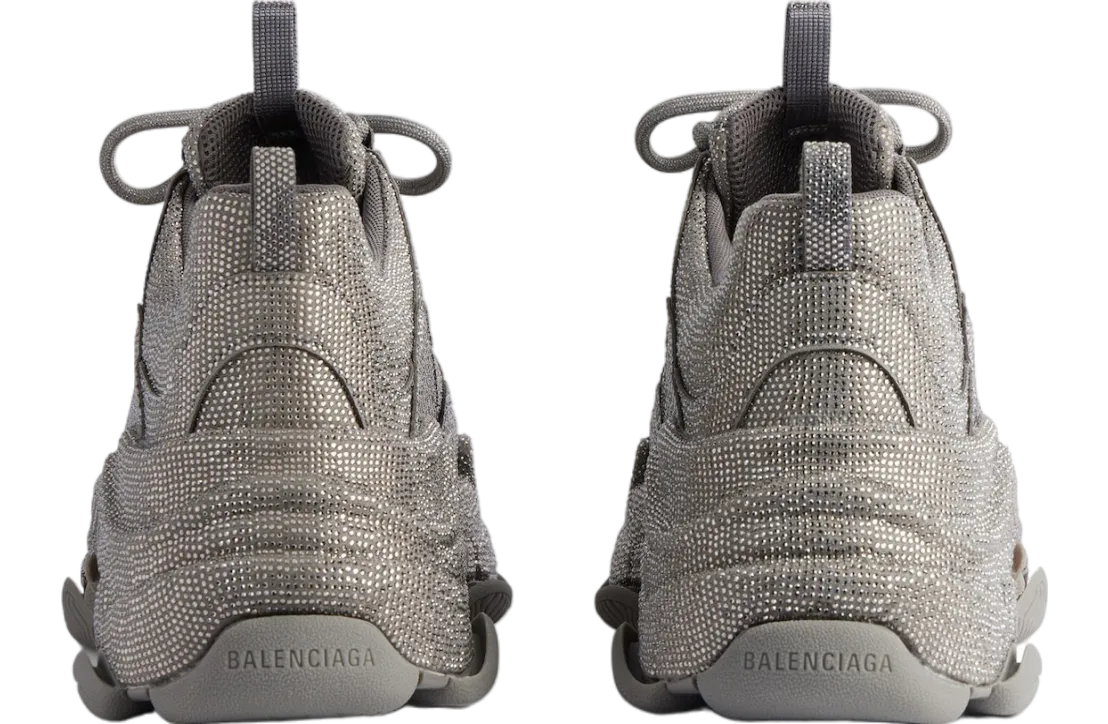 balenciaga triple s with rhinestones wmns dark grey 3