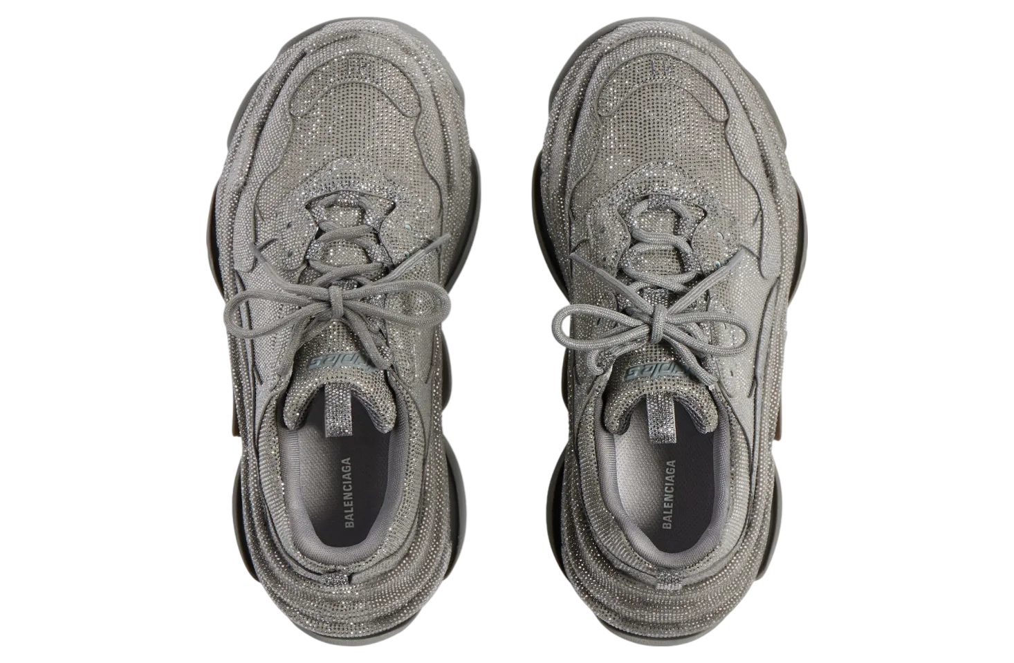 balenciaga triple s with rhinestones wmns dark grey 4