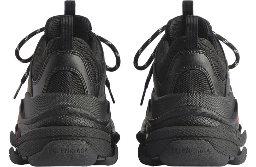 balenciaga triple s wmns black red 3