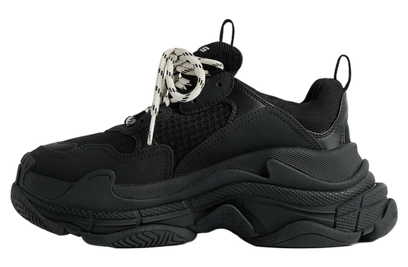 balenciaga triple s wmns black white 2