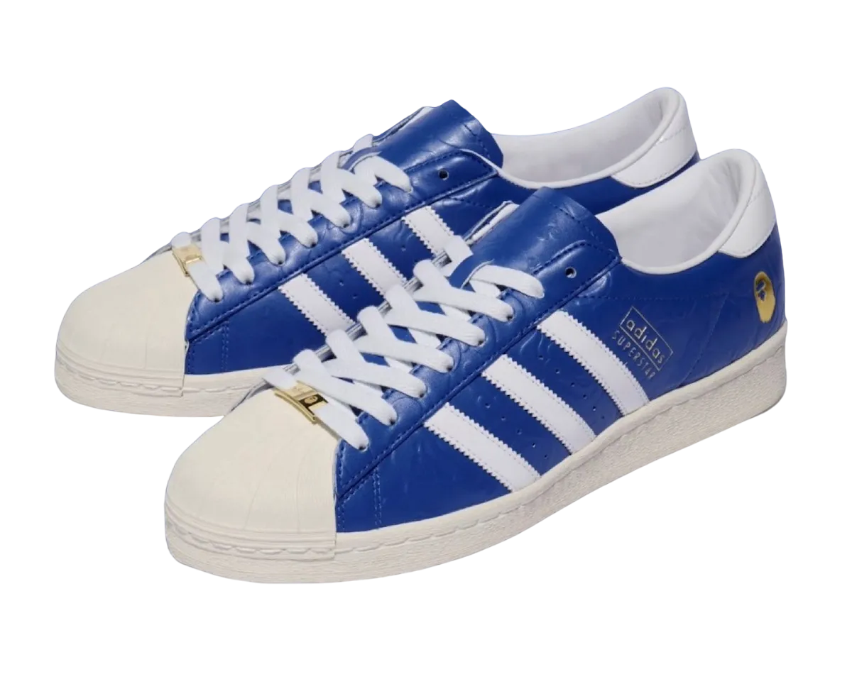 bape x adidas superstar blue white 0