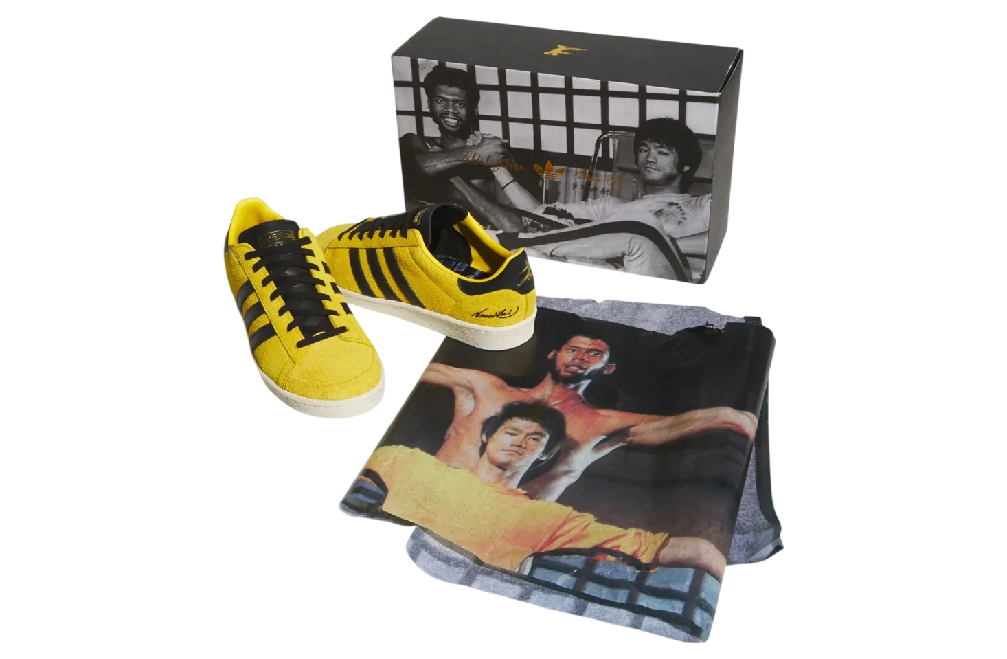 bruce lee x adidas jabbar low yellow black 5