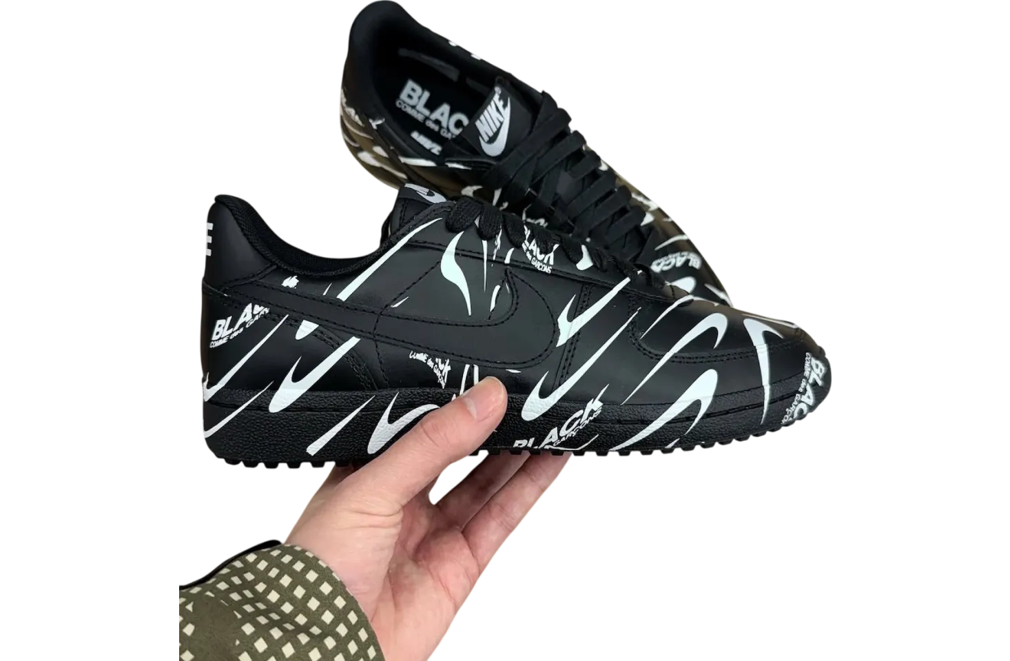 cdg black x nike field general 82 black white
