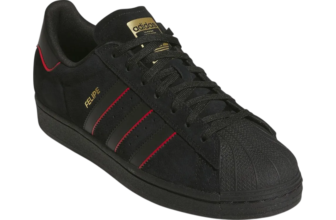 felipe gustavo x adidas superstar adv core black better scarlet 0