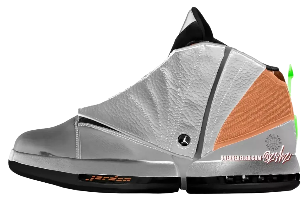 free the youth x air jordan 16 metallic silver picante red