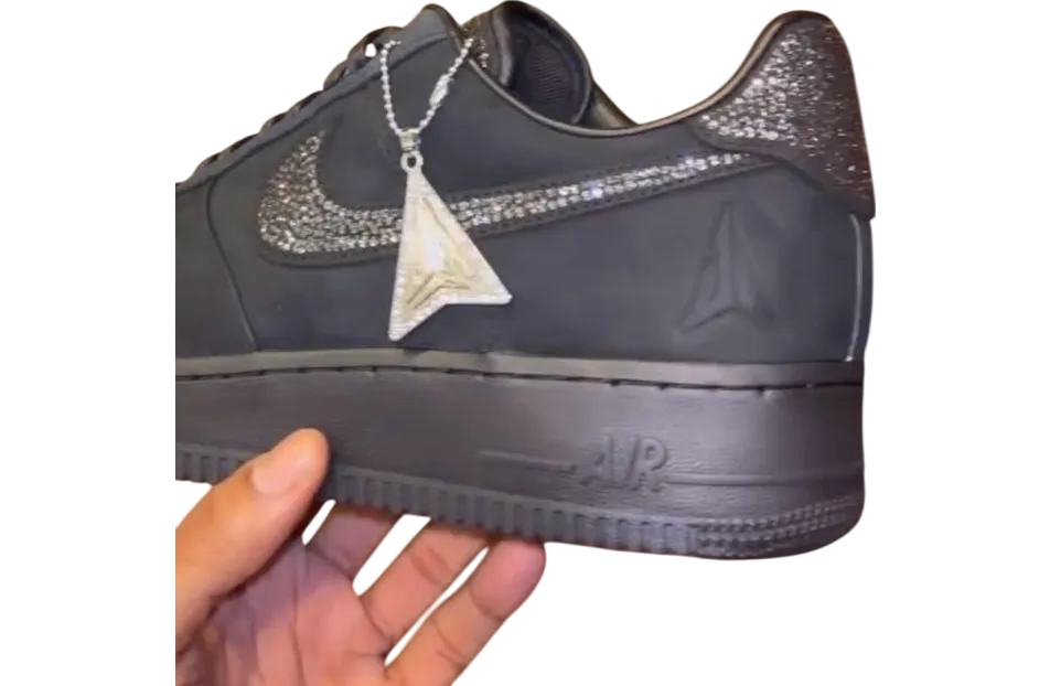 ja morant x nike air force 1 low luxe black metallic silver