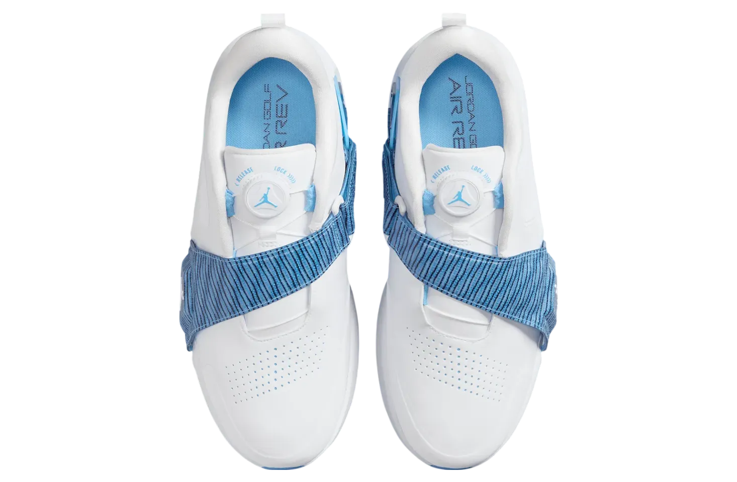 jordan air rev golf white university blue 2