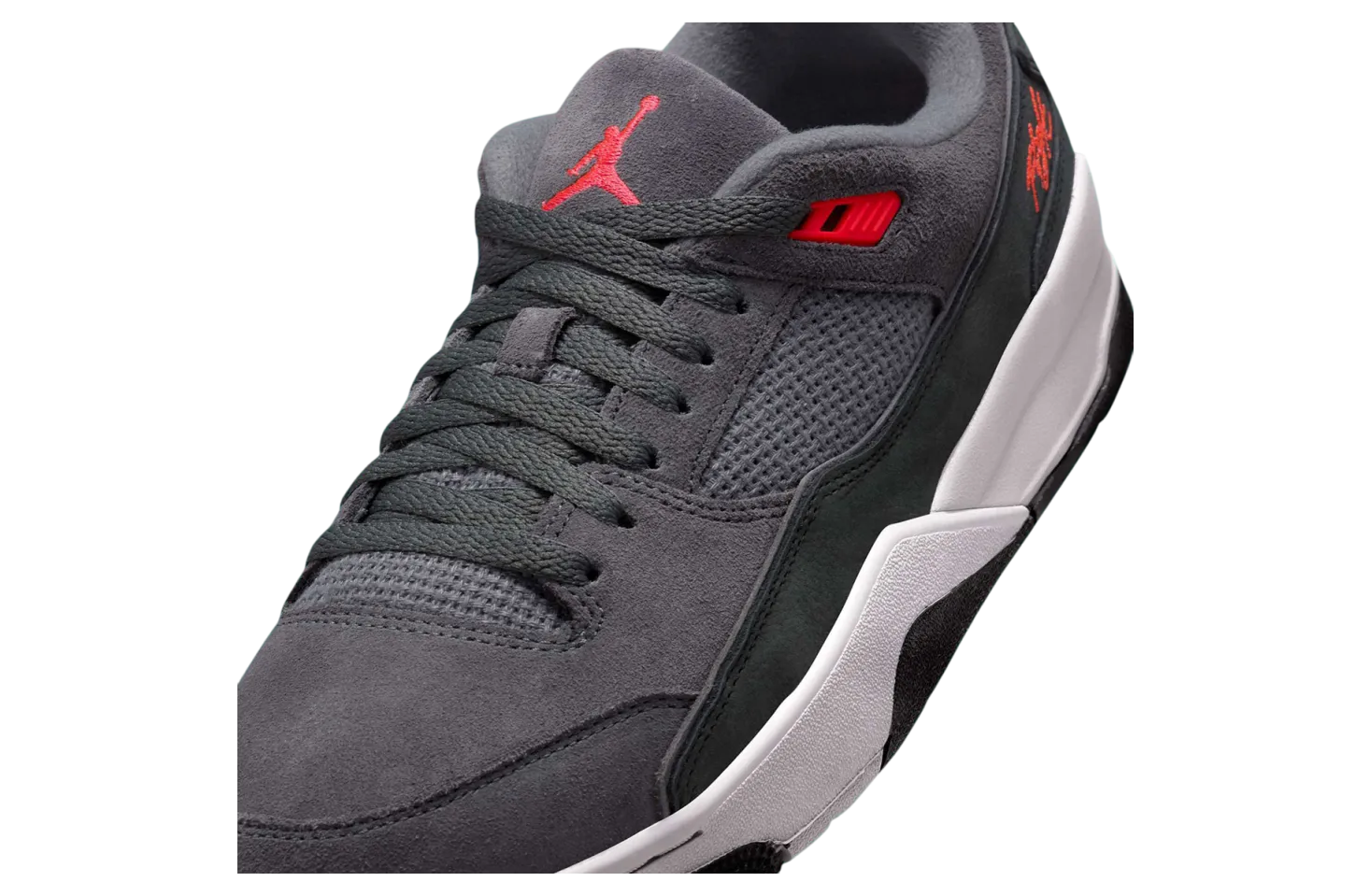jordan flight court grey bright crimson 5