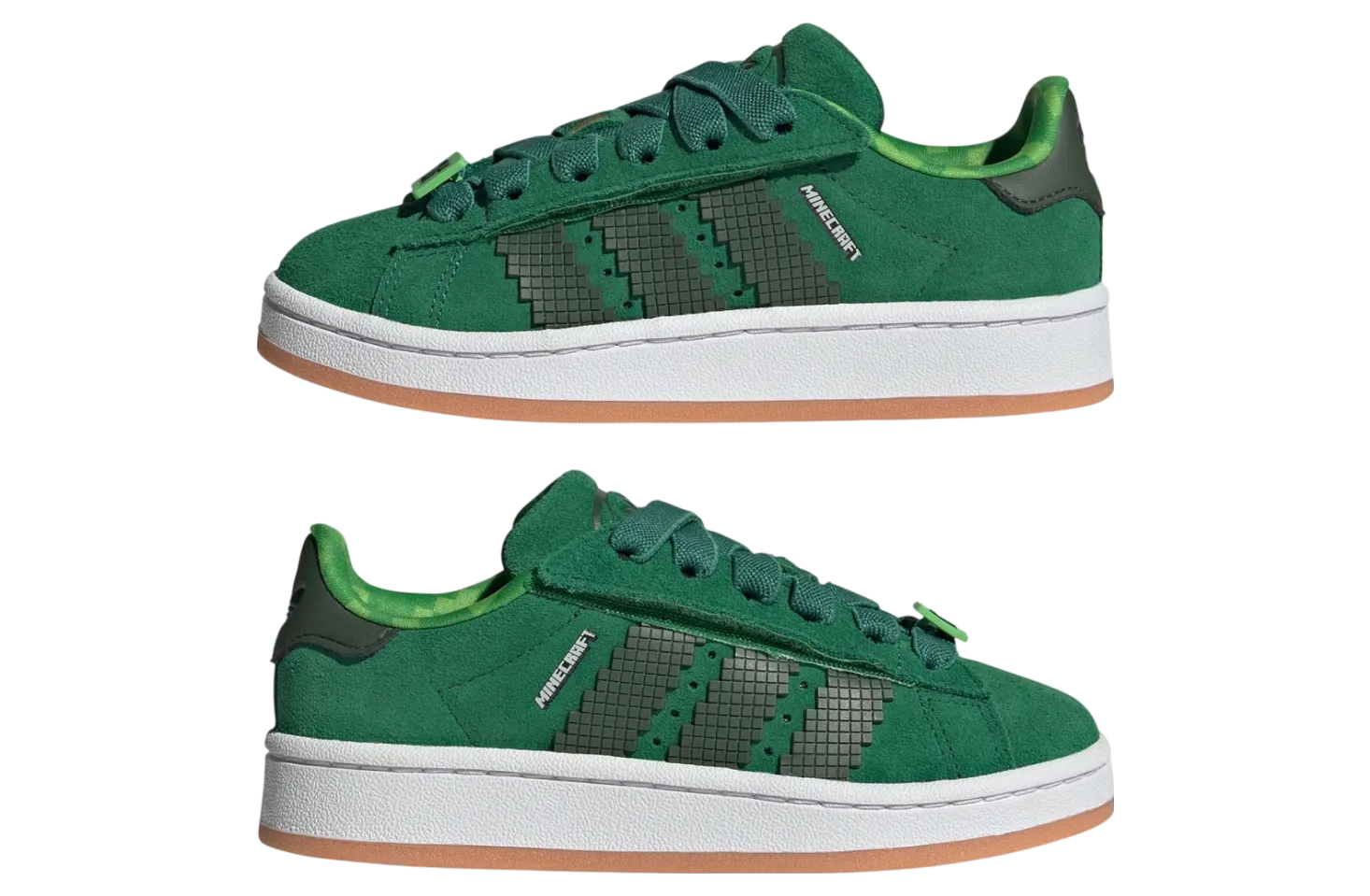 minecraft x adidas campus 00s green white gum 3