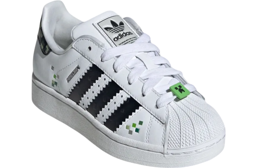 minecraft x adidas superstar gs creeper 0