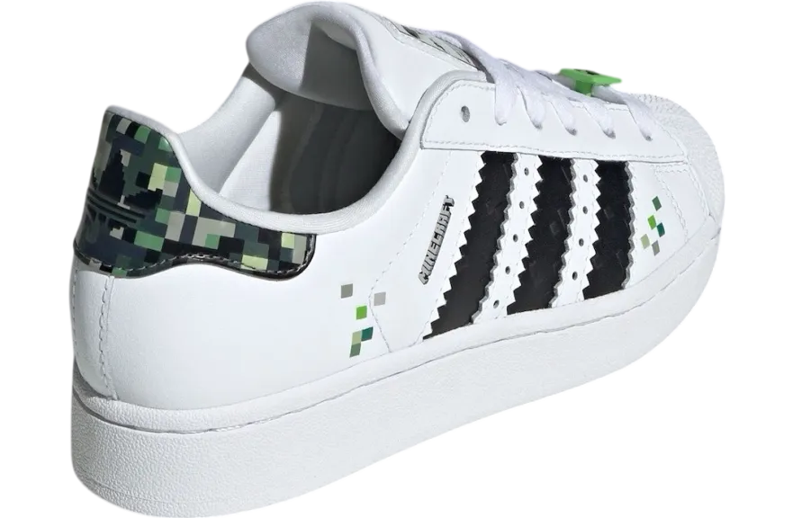 minecraft x adidas superstar gs creeper 2