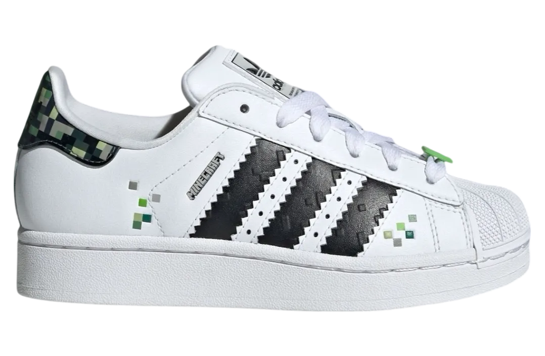 minecraft x adidas superstar gs creeper