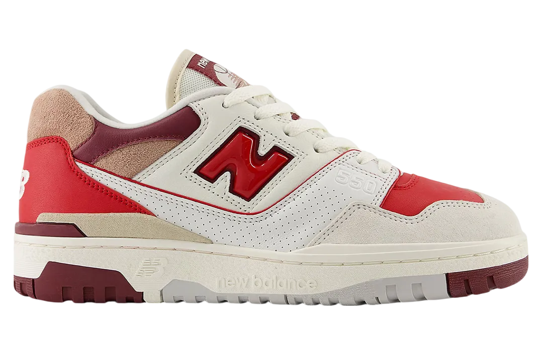 new balance 550 white red maroon